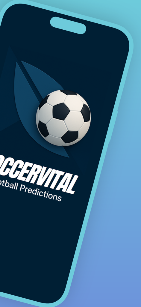 SoccerVital - SoccerVital mobile app splash screen featuring a soccer ball and football predictions title