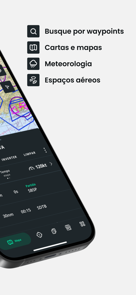 NexAtlas - NexAtlas mobile app interface displaying flight planning map and navigation tools for pilots