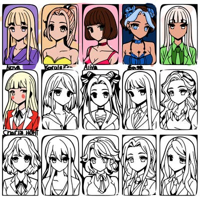 girls that look diffrent anime