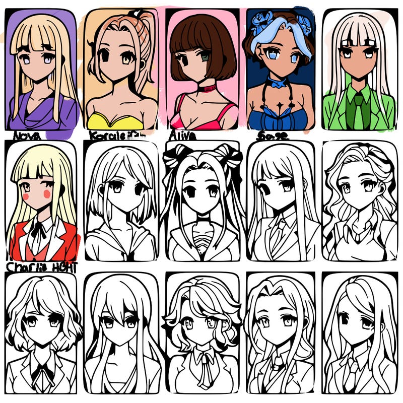 girls that look diffrent anime