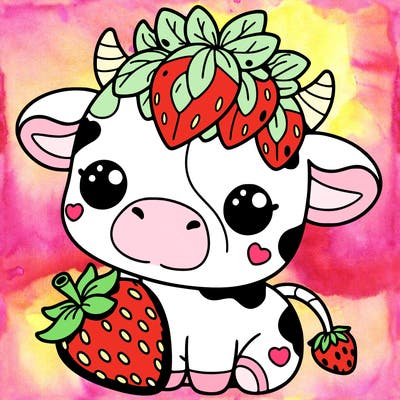 cute strawberry cow