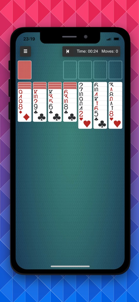 B6 Solitaire: 18 Classic Games - Gameplay of a classic solitaire card game on a mobile device