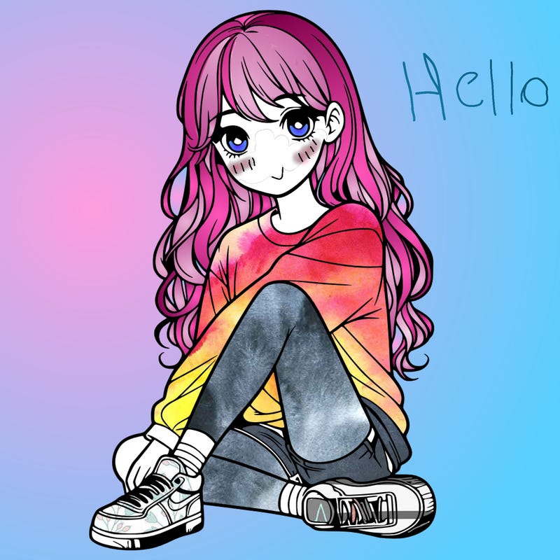 girl sitting realistic