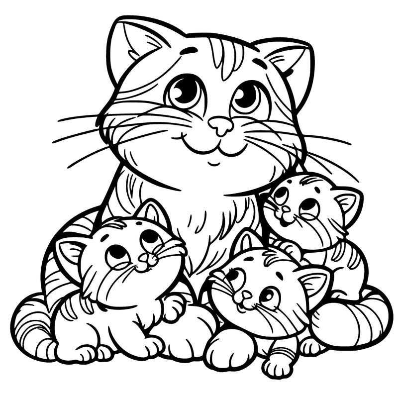 cat with kittens