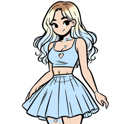 woman in a skirt and crop top