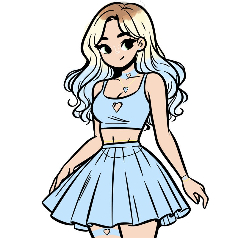 woman in a skirt and crop top