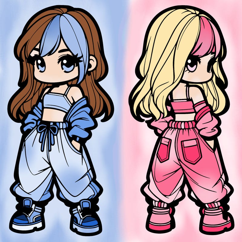 girl in crop top and baggy pants