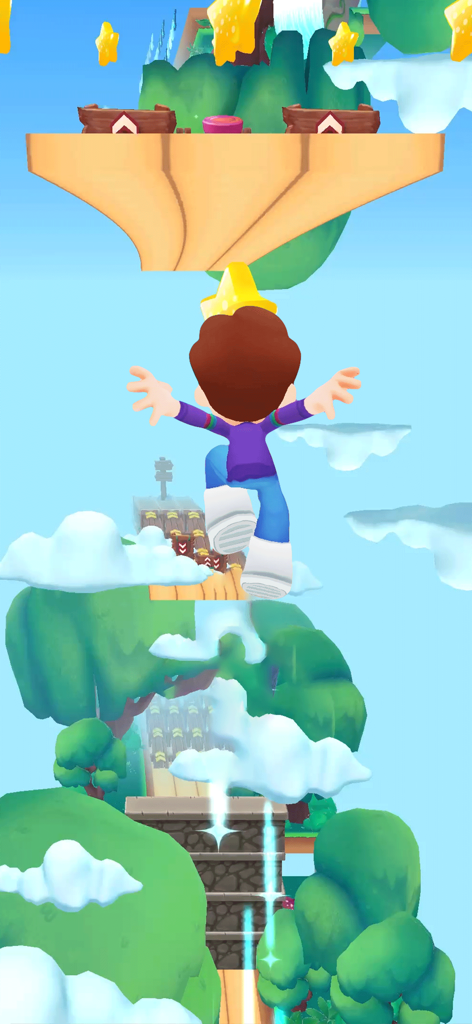 Kooply Run: Subway Craft - Kooply Run Subway Craftのカラフルな空のレベルをジャンプするキャラクター