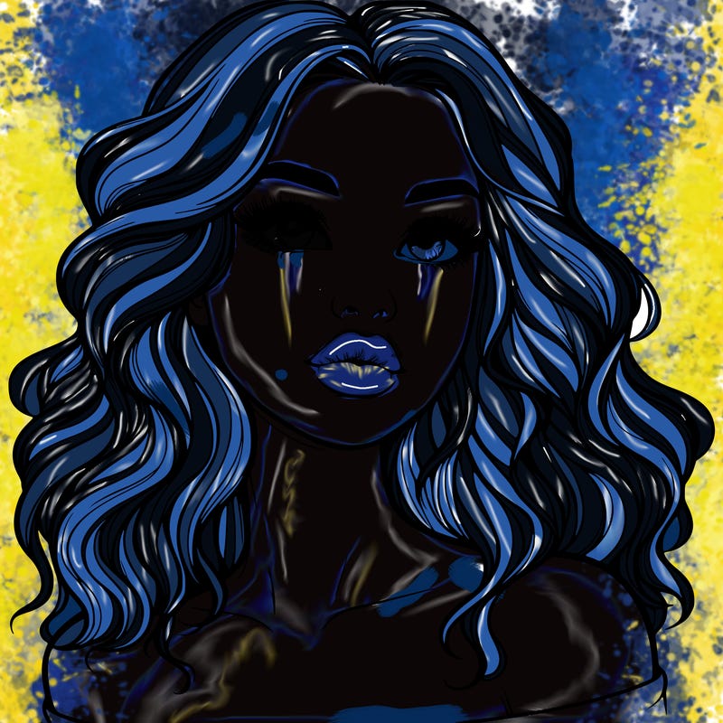 realistic girl with wavy hair and lips