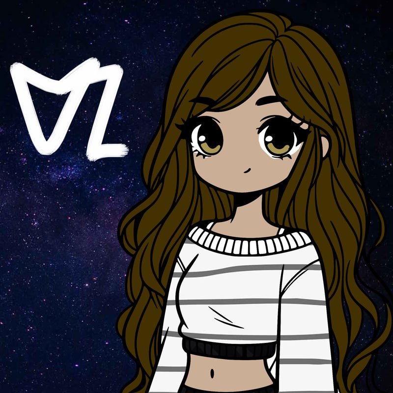 girl with long hair and a crop top with a sweater