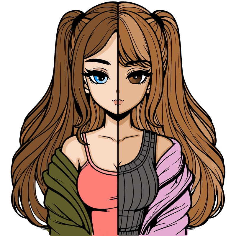 realistic girl split