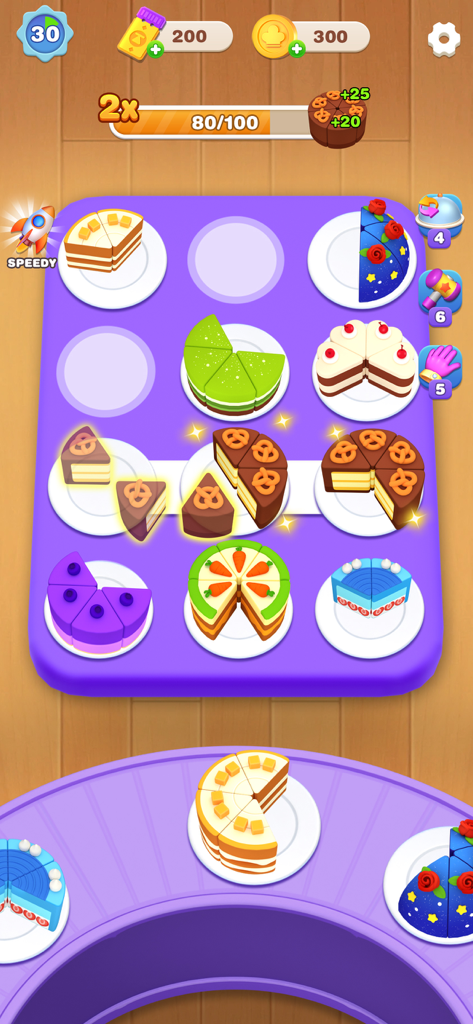 Cake Sort Master-Color Puzzle - Una interfaz de juego de rompecabezas de clasificación y unión de pasteles en 3D a todo color.