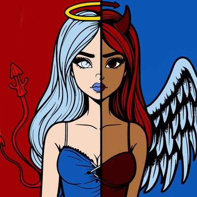 devil vs angel realistic girl
