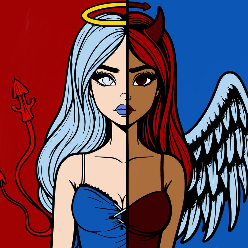 devil vs angel realistic girl