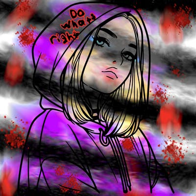 a realistic girl in a hoodie