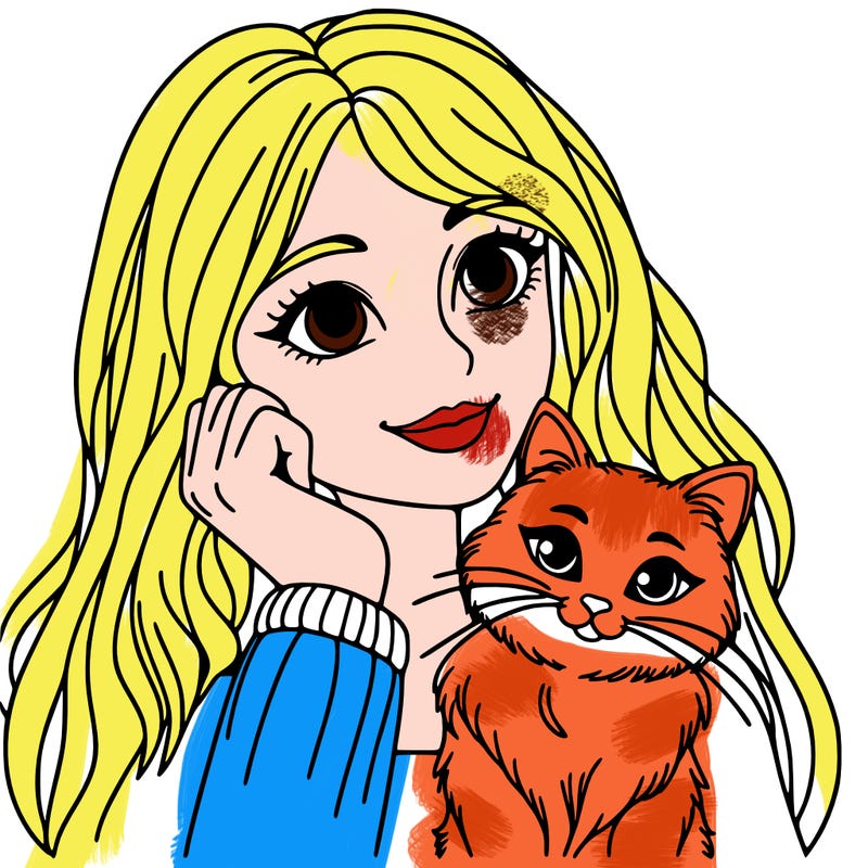 woman with cat