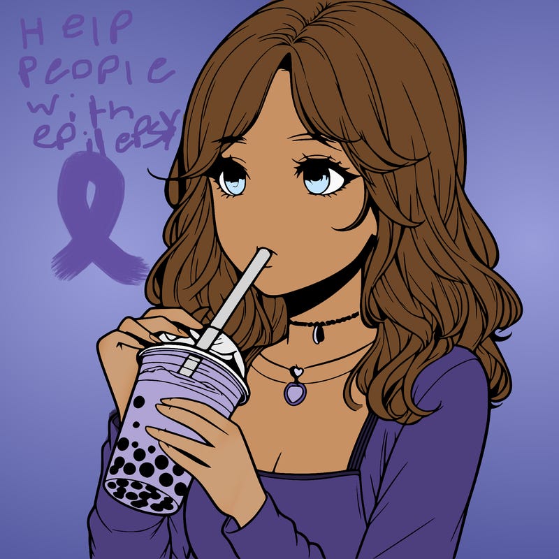 realistic girl drinking boba tea