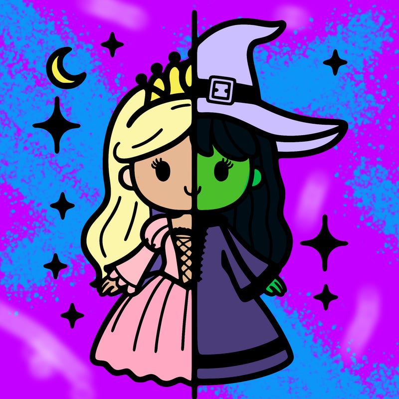 split princess and witch
