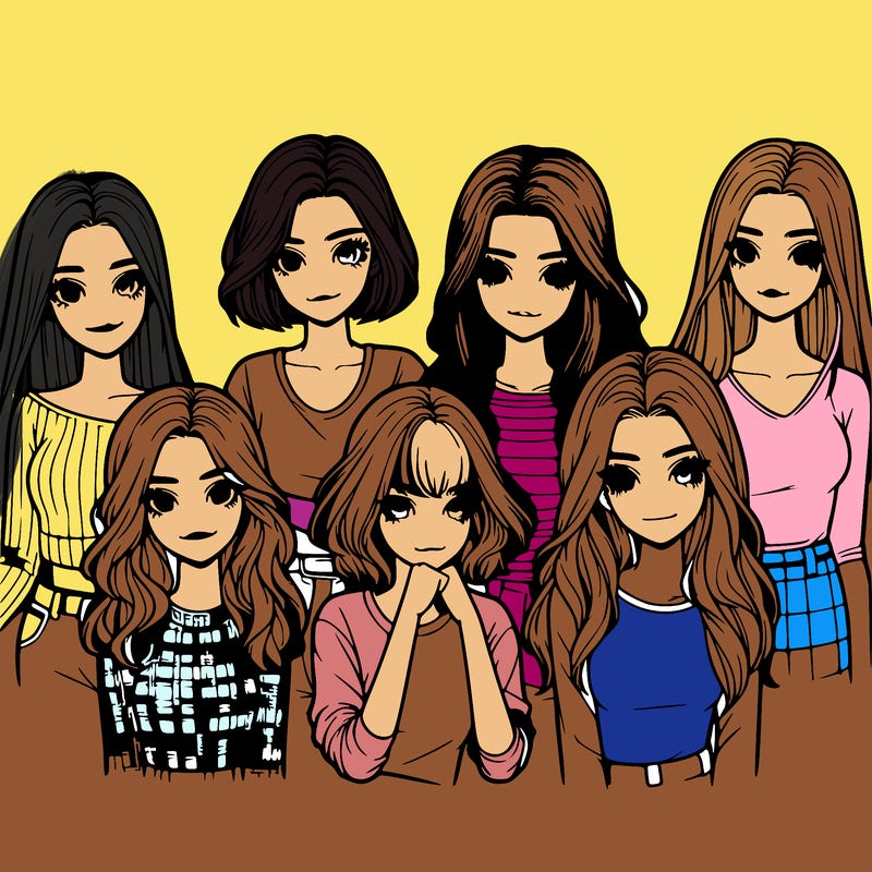 a realistic group of seven girls