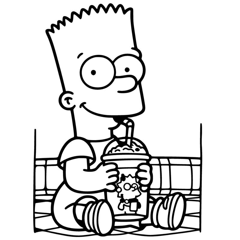 bart drinking a milk shake