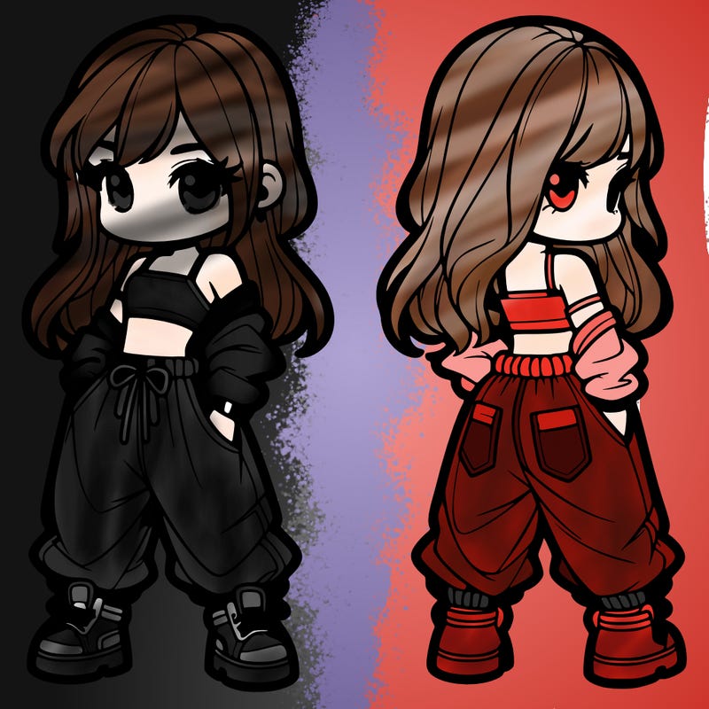 girl in crop top and baggy pants