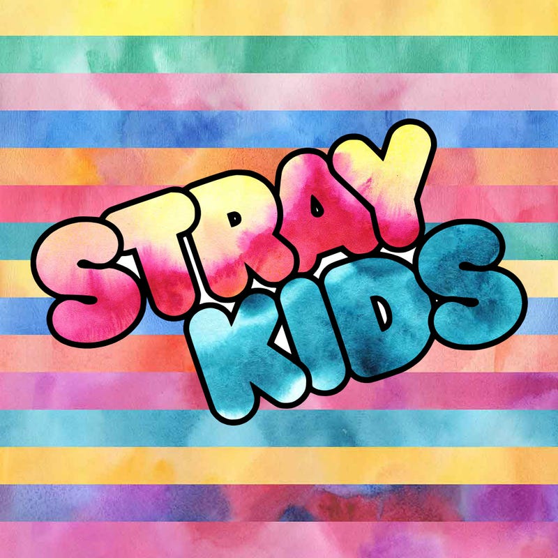 bubble letters saying stray kids