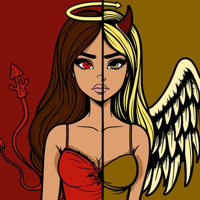 devil vs angel realistic girl