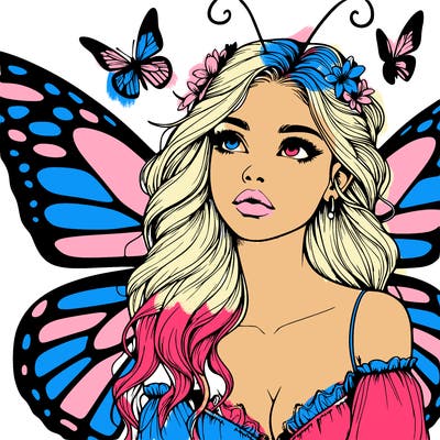 butterfly fairy realistic girl