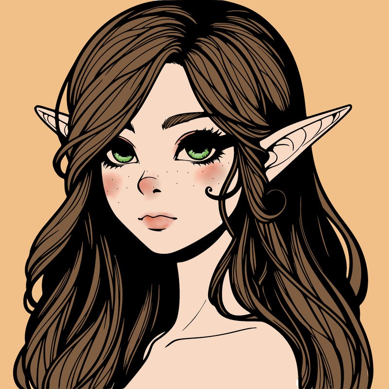 elf girl realistic dark fantasy