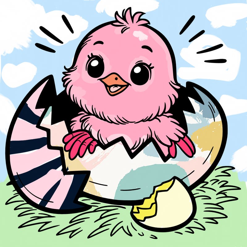 a chick hatching out of a egg
