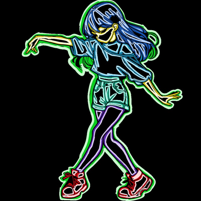 realistic girl danceing