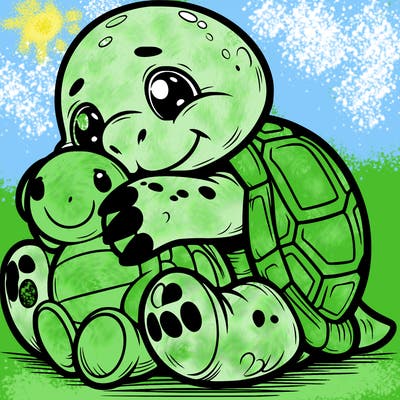 tortoise cuddling a soft toy
