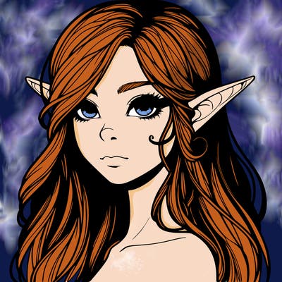 elf girl realistic dark fantasy