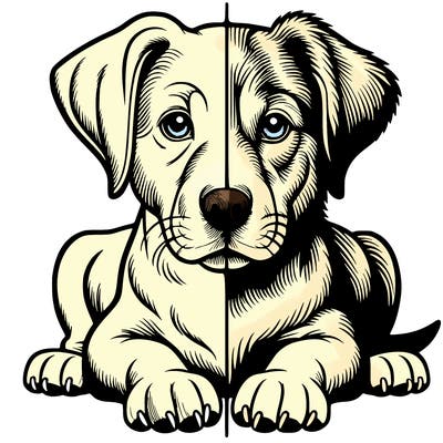 realistic dog split picture