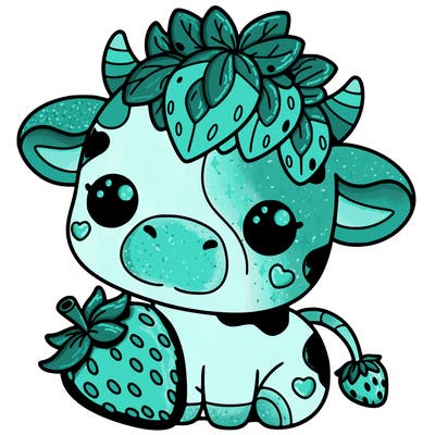 cute strawberry cow
