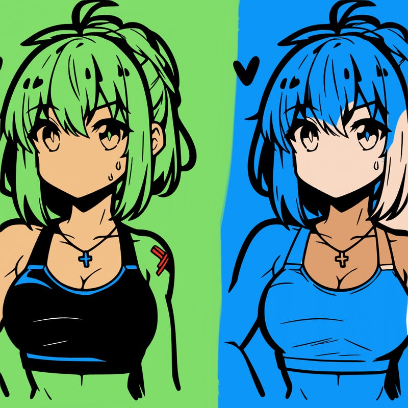 anime girl with tank top