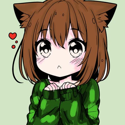 shy anime catgirl