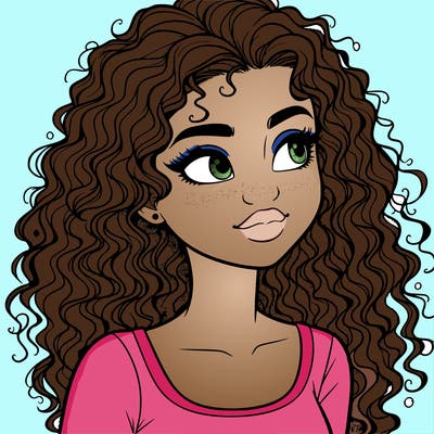 realistic girl with curly hair