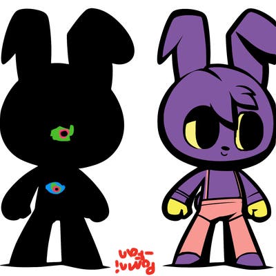 purple human bunny named jax