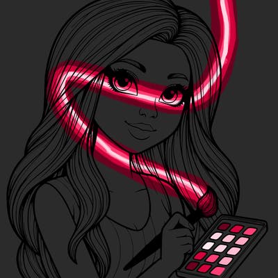 realistic girl with a paintbrush