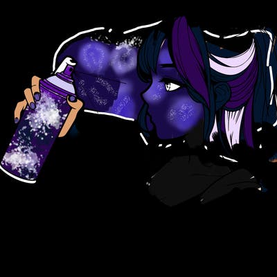 a realistic girl spray, painting