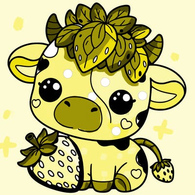 cute strawberry cow