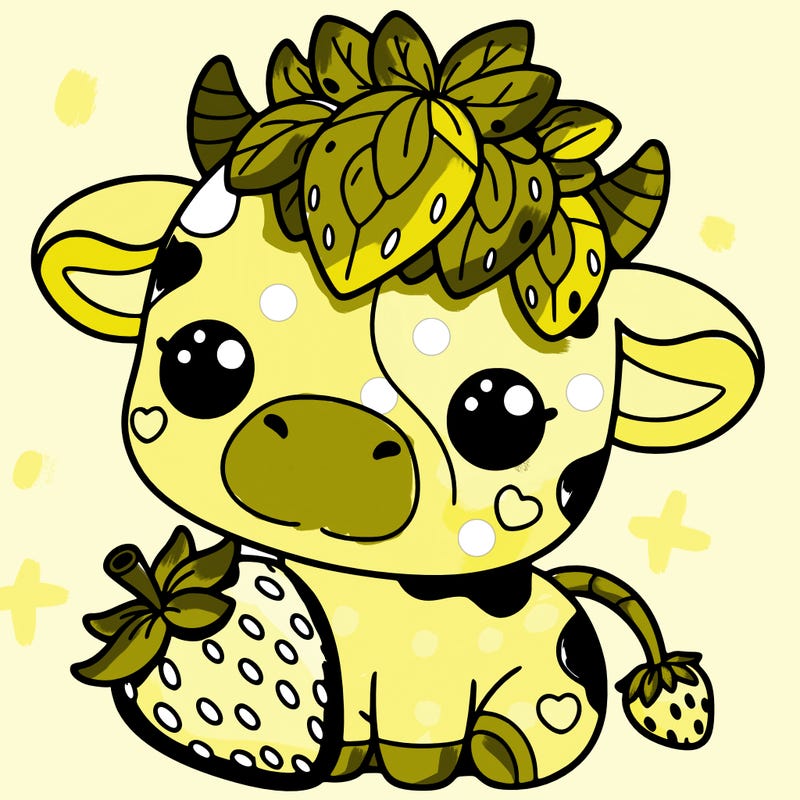 cute strawberry cow