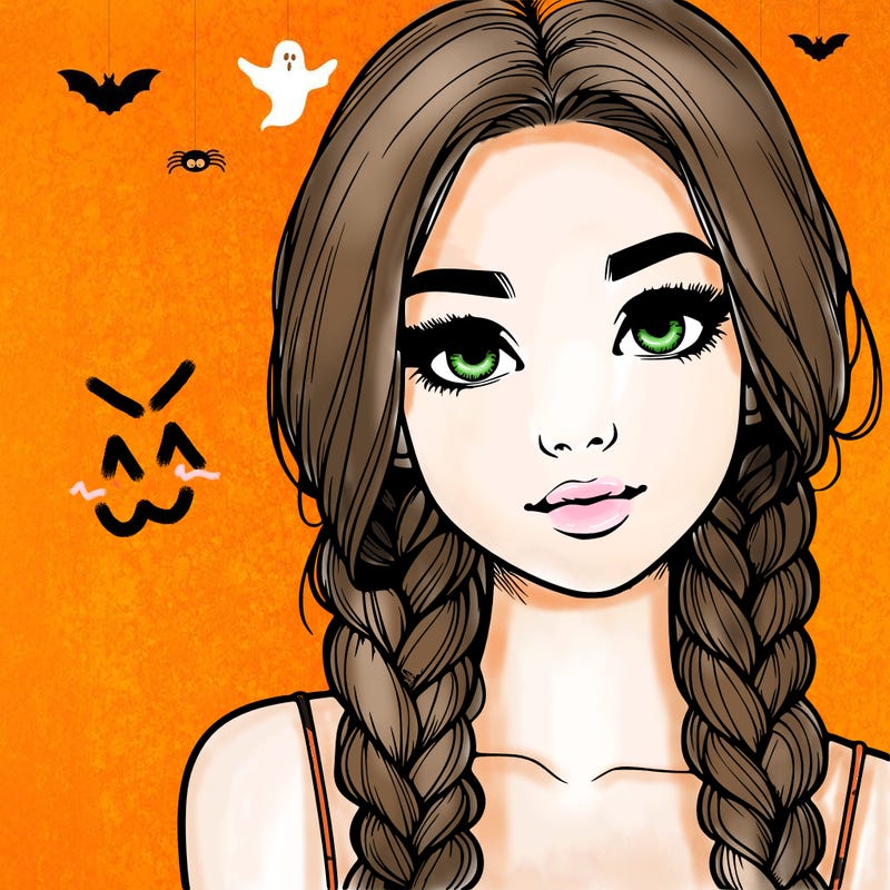 realistic girl with braids