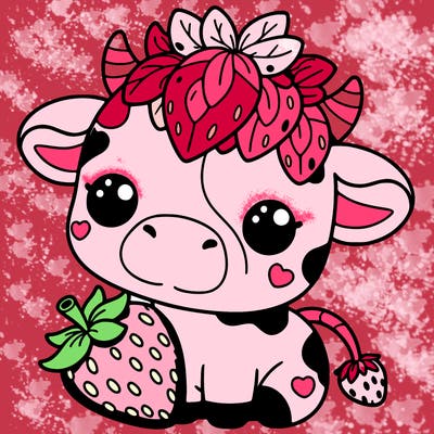 cute strawberry cow