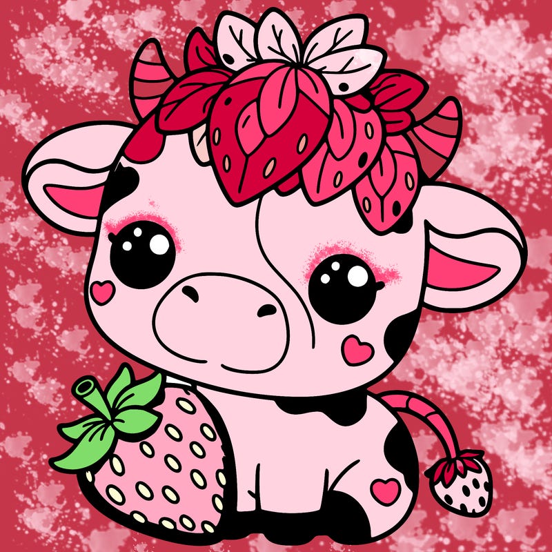 cute strawberry cow