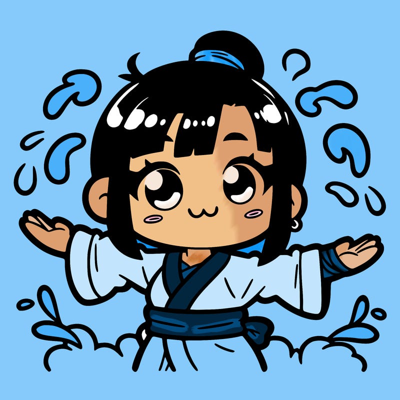 super cute girl water bender