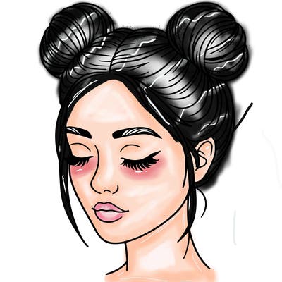 woman with hair buns