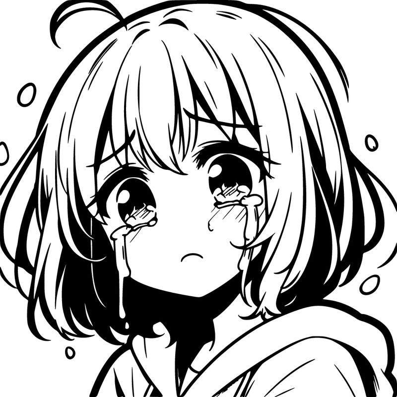anime girl crying