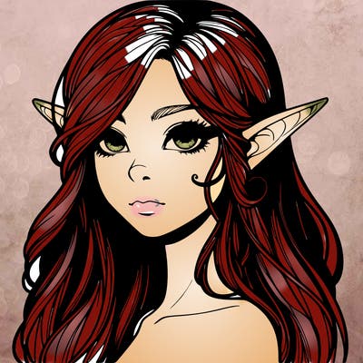 elf girl realistic dark fantasy